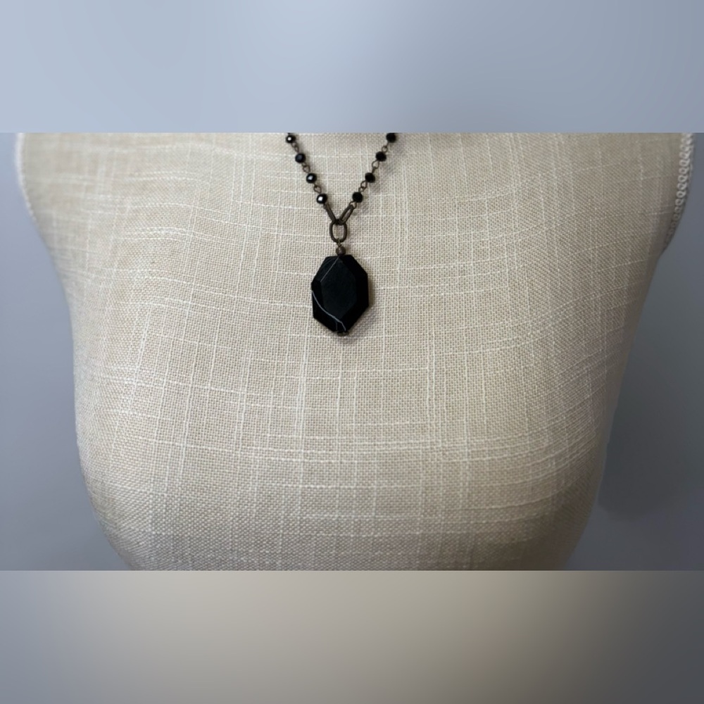 Black Beaded Necklace
